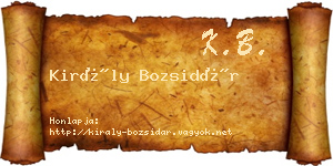 Király Bozsidár névjegykártya